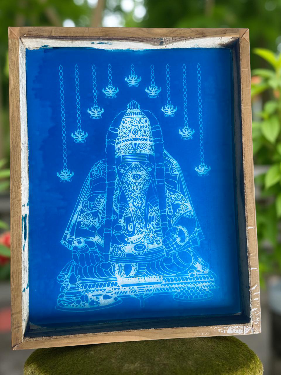 Rangly Ganesh Rangoli Stencil Wooden 11*14 Inches Pack of 1 piece