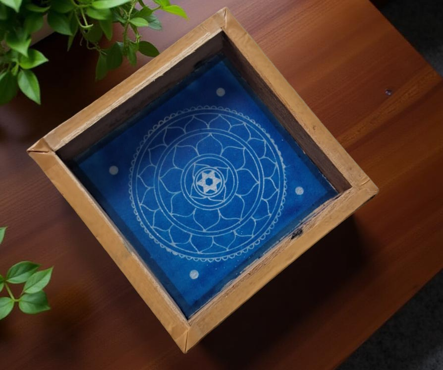 Rangly Sri Yantra Model 1 Rangoli Stencil Wooden 5x5 Inches Pack of 1 piece