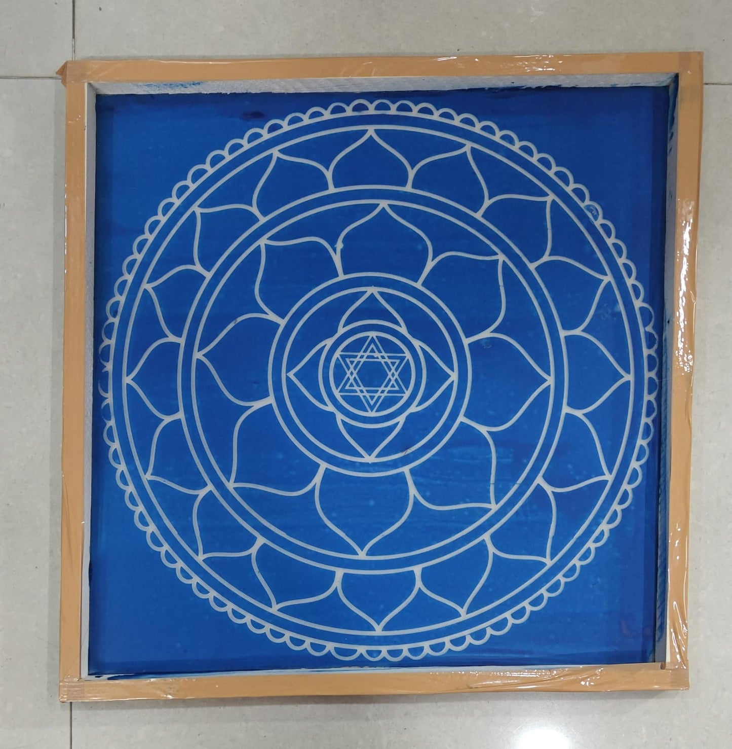 Rangly Sri Yantra Model 3 Rangoli Stencil Wooden 30x30 Inches Pack of 1 piece
