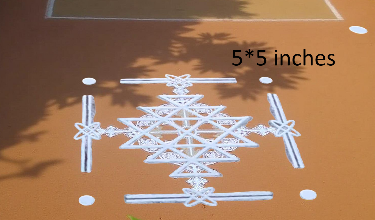 Rangly Kubera Kolam Rangoli Stencil Wooden 5X5 inches Pack of 1 piece