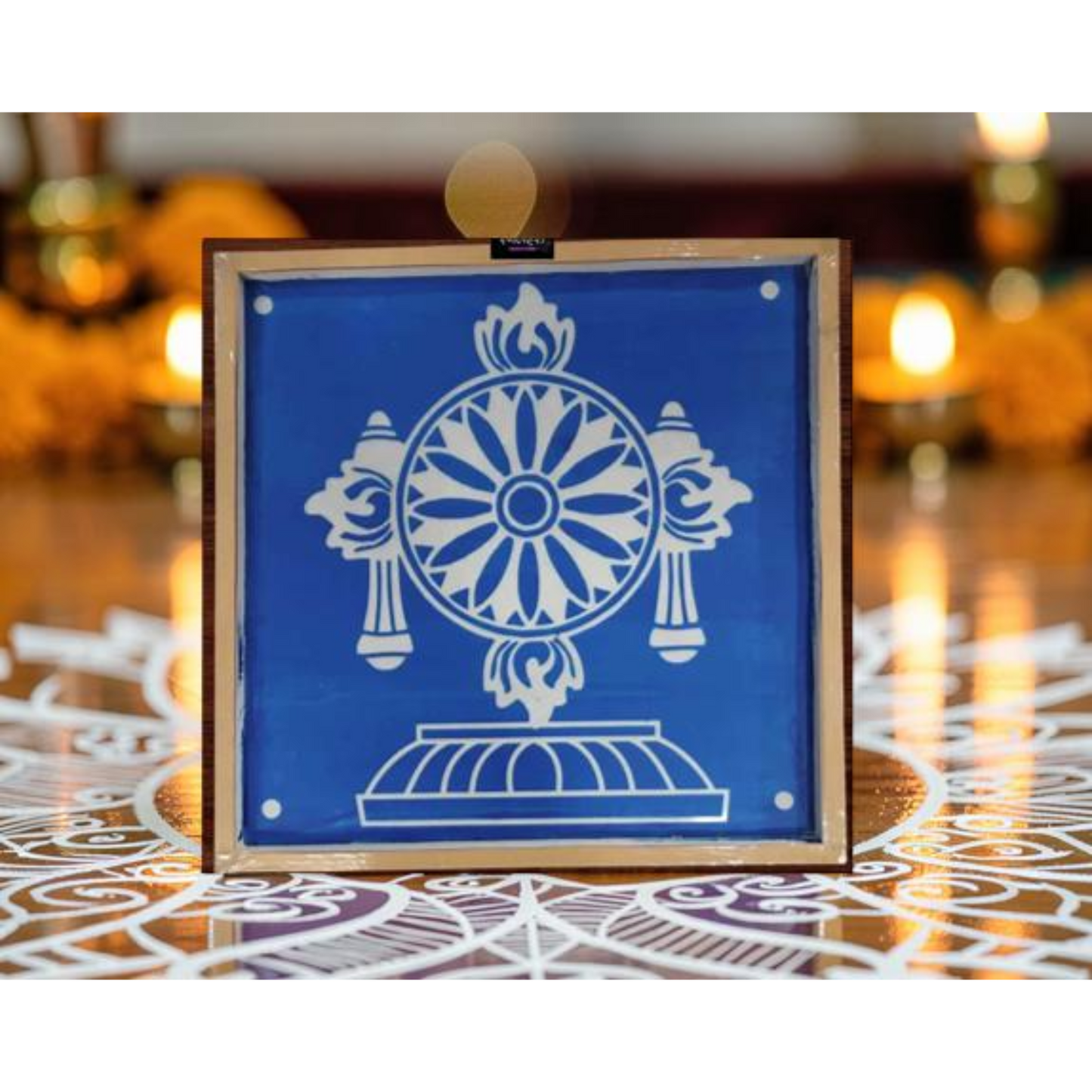 Rangly Chakra Kolam Stencil Design Stencil Wooden 25x25 Inches Pack of 1 piece