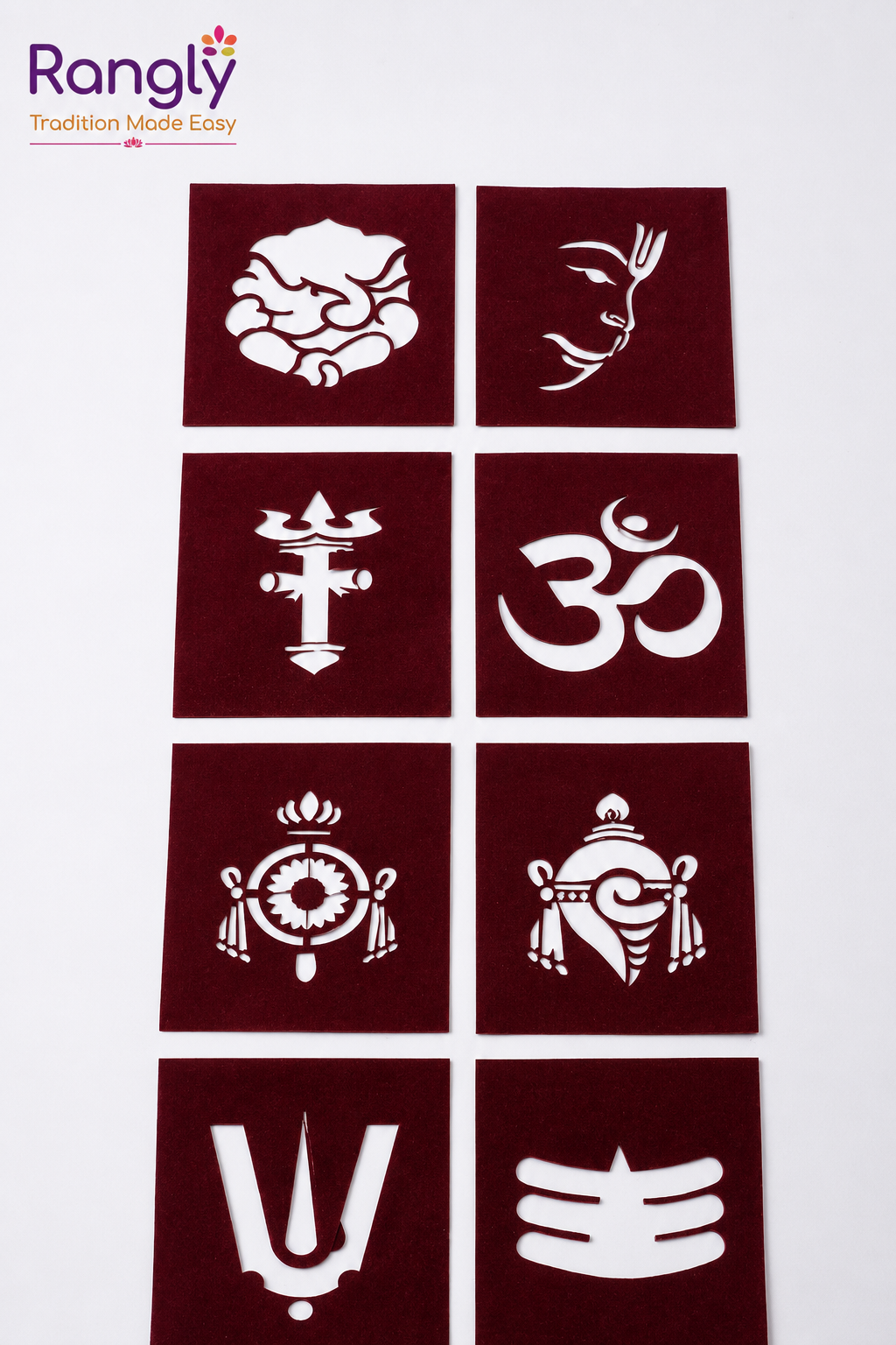 God Nama Coconut Stencil Pack - Set of 8 Stencils - Rangly
