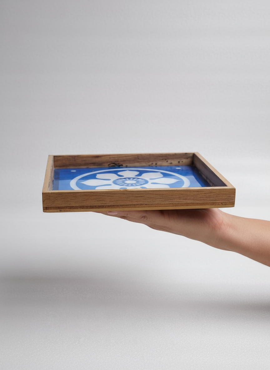 Rangly Ashtadala Mandala Yantra Rangoli Stencil Wooden 9x10 Inches Pack of 1 piece (Copy)