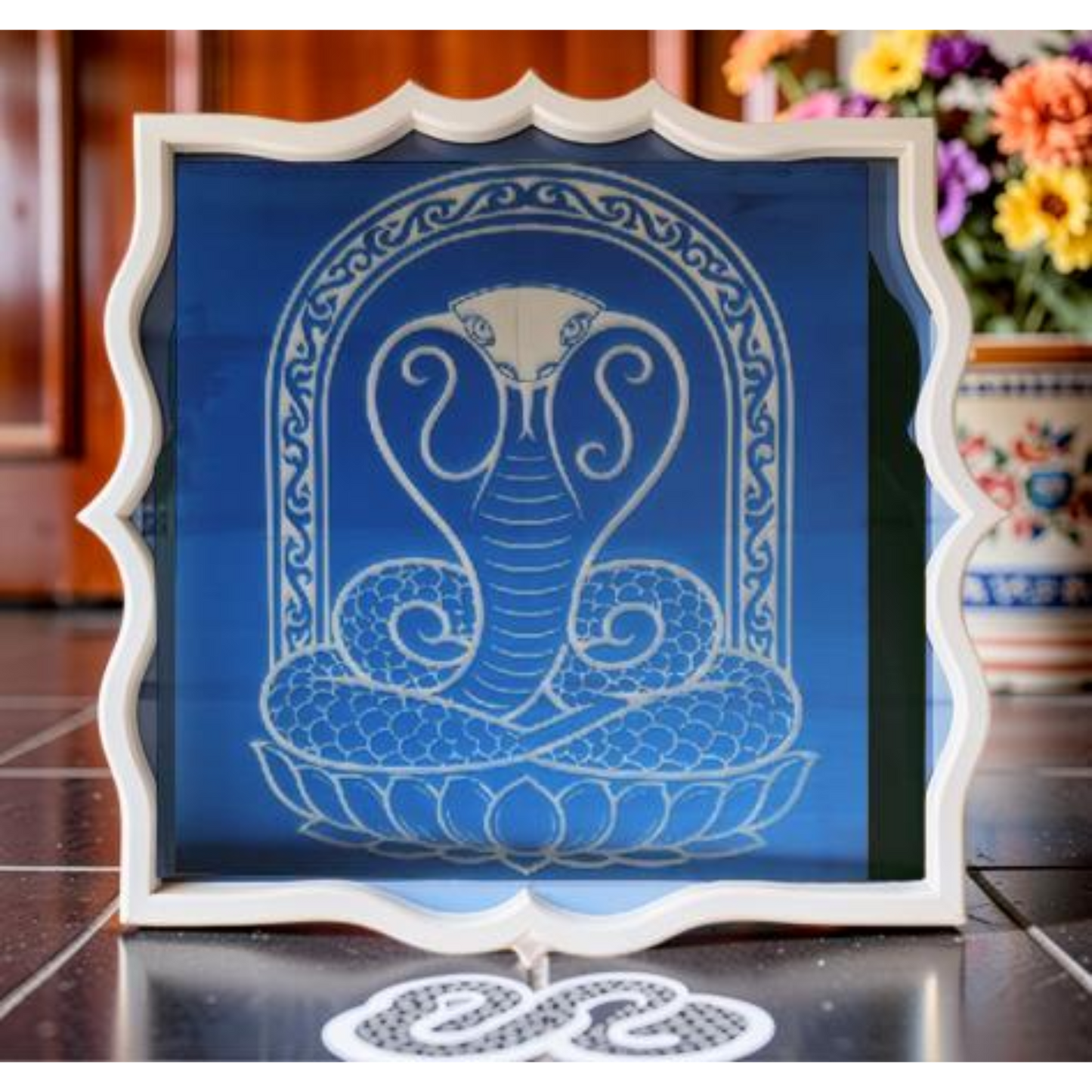 Naga Yantra rangoli Model 4 wooden Stencil - Symbol of Protection and Cosmic Energy