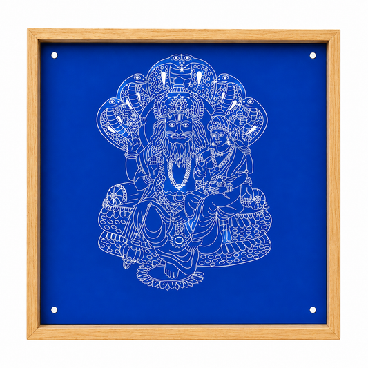 "Lakshmi Narasimhar" God Face Rangoli wooden Stencil -Elevate Your Spiritual Space
