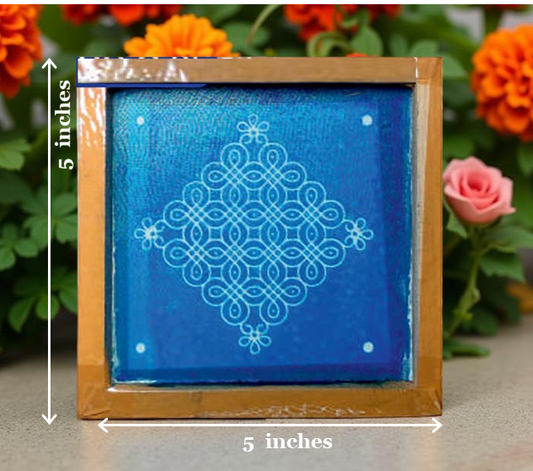 Rangly Grid Mandala Rangoli Stencil Wooden 5*5 Inches Pack of 1 piece