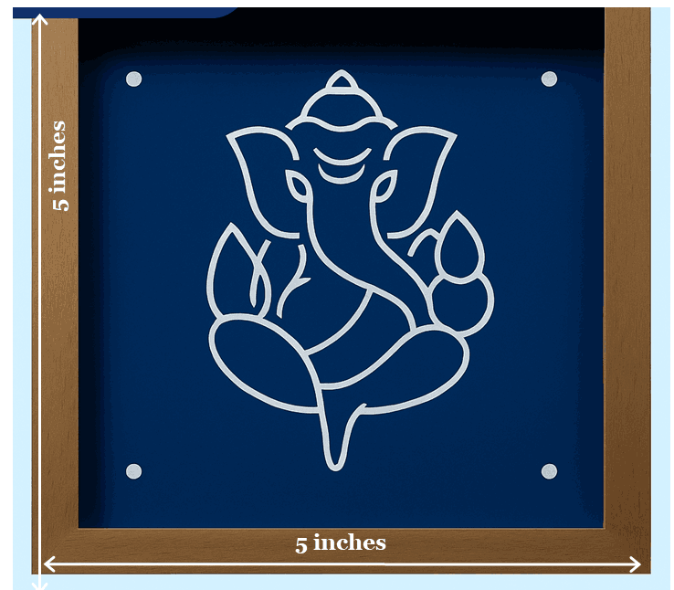 Rangly  Ganesh Rangoli Stencil Wooden 5x5 Inches Pack of 1 piece