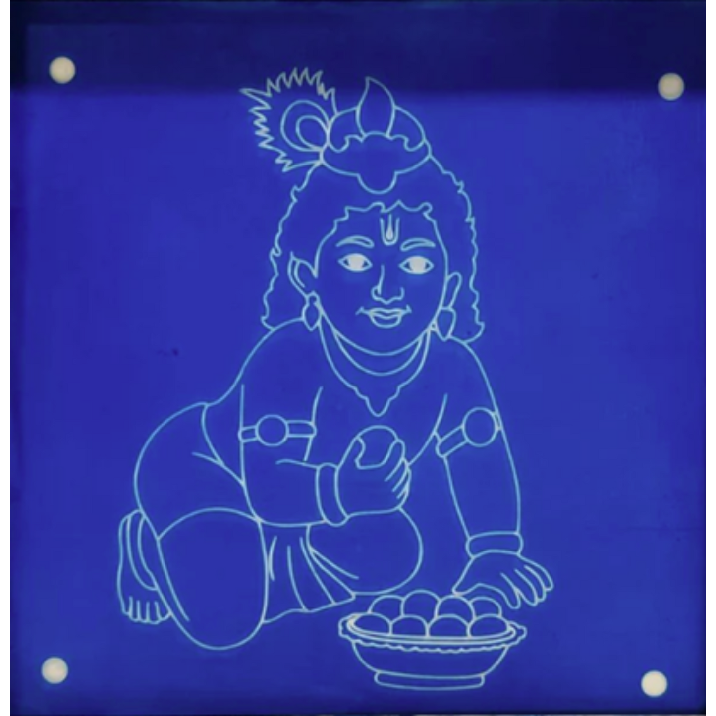 Baby Krishna Face Kolam Stencil - Divine Innocence for Your Home