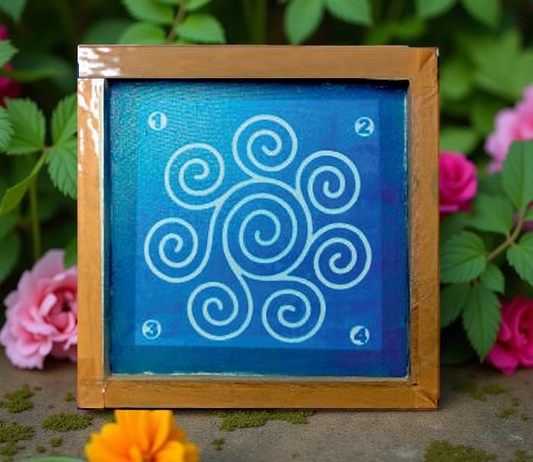 Rangly Circular Swirl Kolam Rangoli Stencil Wooden 5*5 Inches Pack of 1 piece