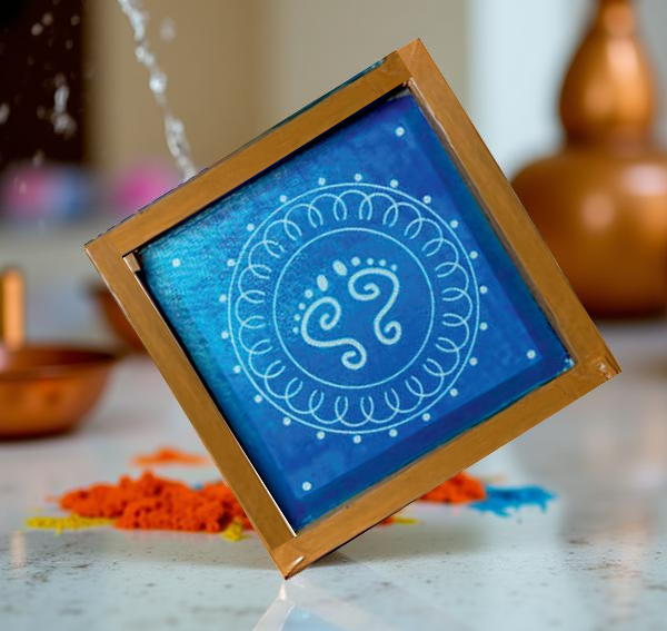 Rangly Jumbo Rangoli Big Iyengar Padi Stencil Wooden 30x30 Inches Pack of 1 piece