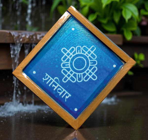 Rangly Mandala Geometric with Shanivar Kolam Rangoli Stencil Wooden 5*5 Inches Pack of 1 piece