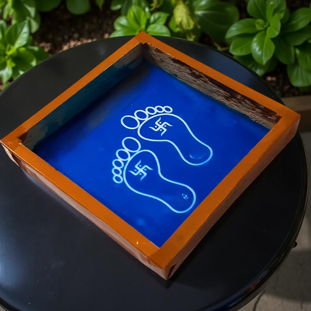 Rangly Lakshmi Padham Rangoli Stencil Wooden 5x5 Inches Pack of 1 piece