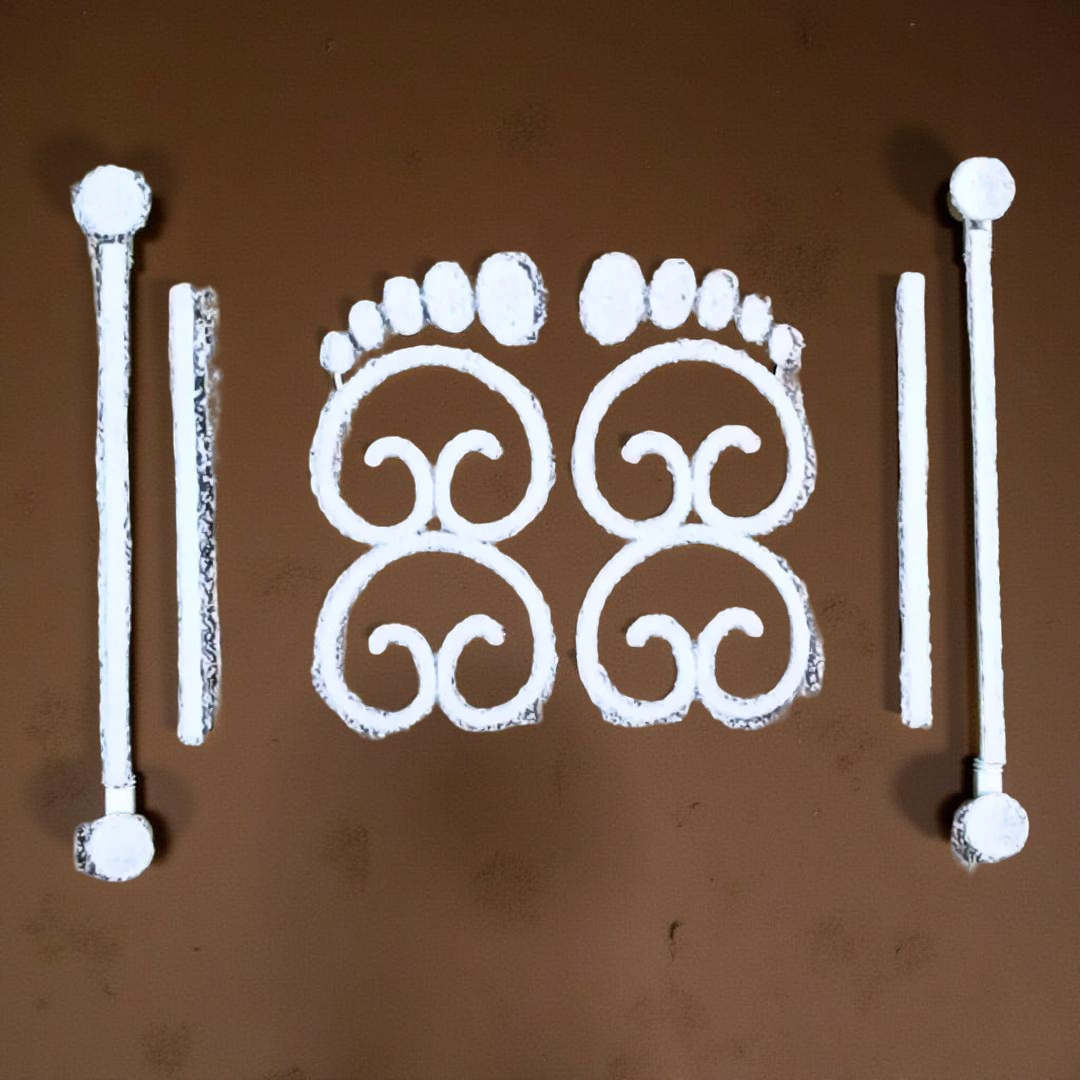 Rangly Laxmi Padma with Gopadma Rangoli Stencil Wooden 5X5 Inches Pack of 1 piece