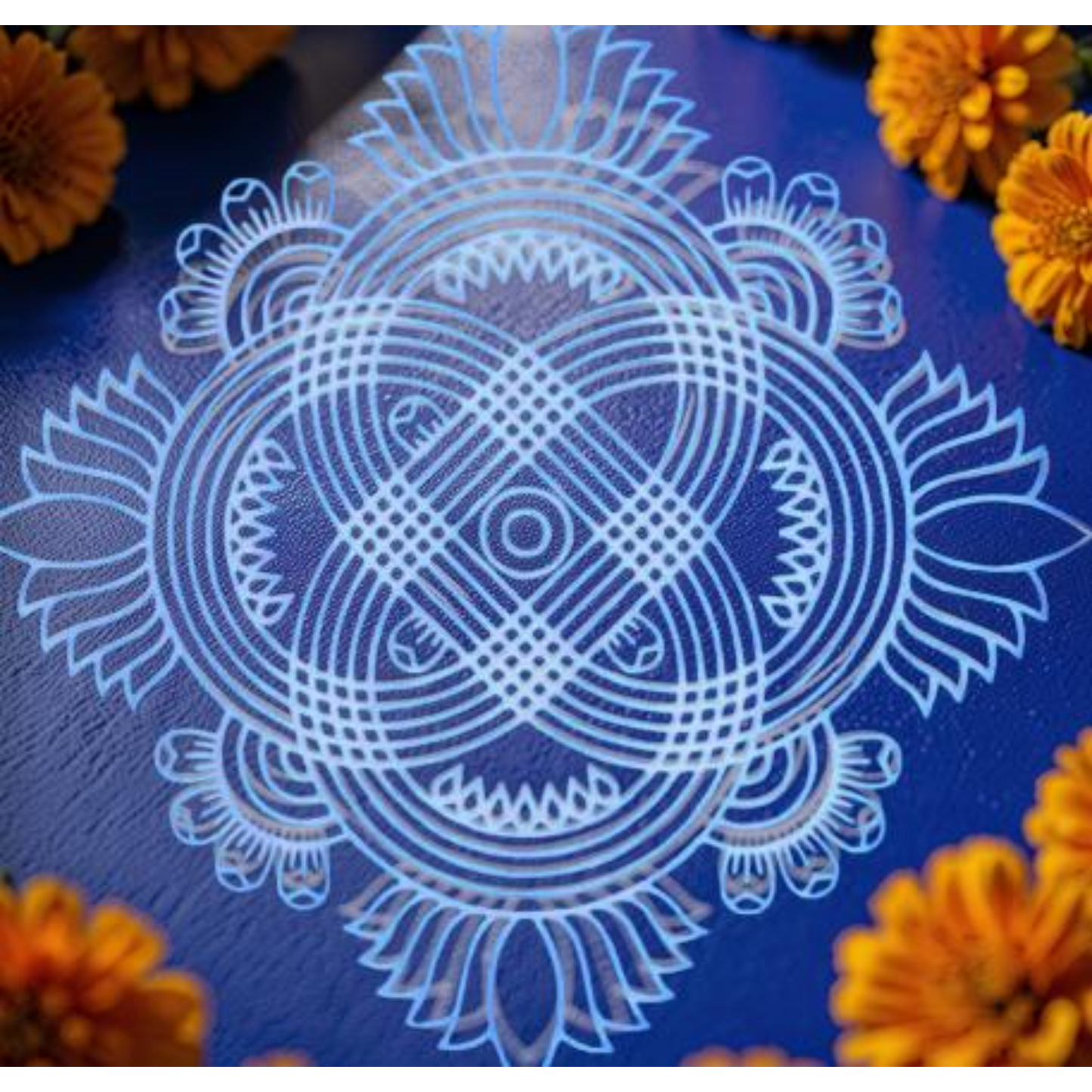 Rangly Biggest Lotus Kolam Pack of 1 piece - WJ4002