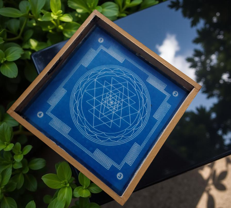 Rangly Sri Chakra Yantra Rangoli Stencil Wooden 10x10 Inches Pack of 1 piece