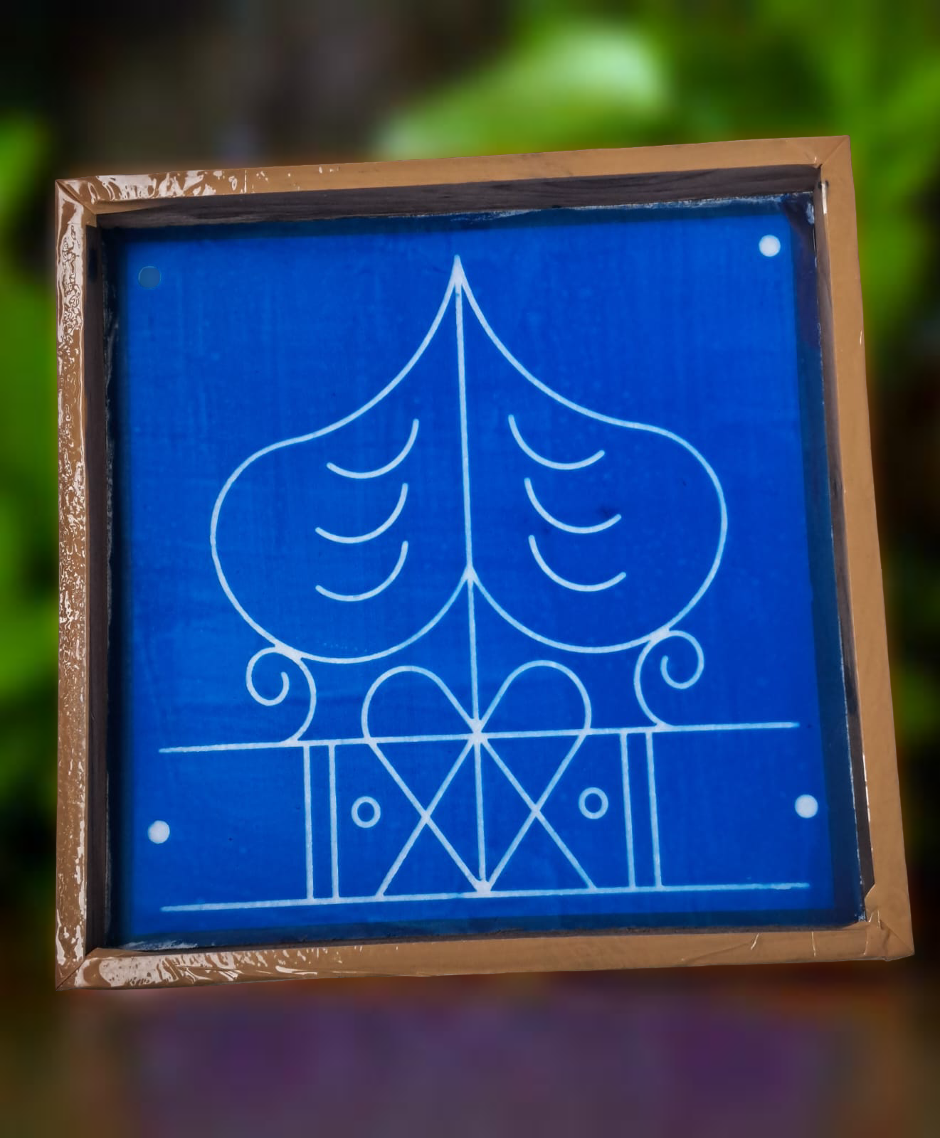 Rangly Ashwatha Mandala Model 4 Yantra Rangoli Stencil Wooden 10x10 Inches Pack of 1 piece