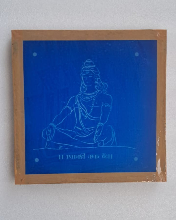 Rangly Shivalingam with flowers Model 8 Rangoli Stencil Wooden 10×10 inches Pack of 1 Piece