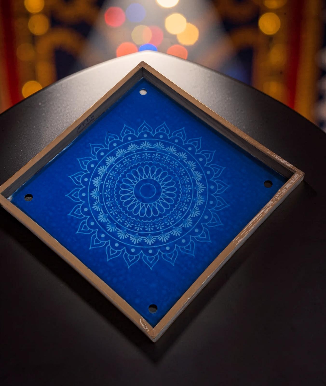 Rangly Rangoli Design 2 Stencil Wooden 13x13 Inches Pack of 1 piece