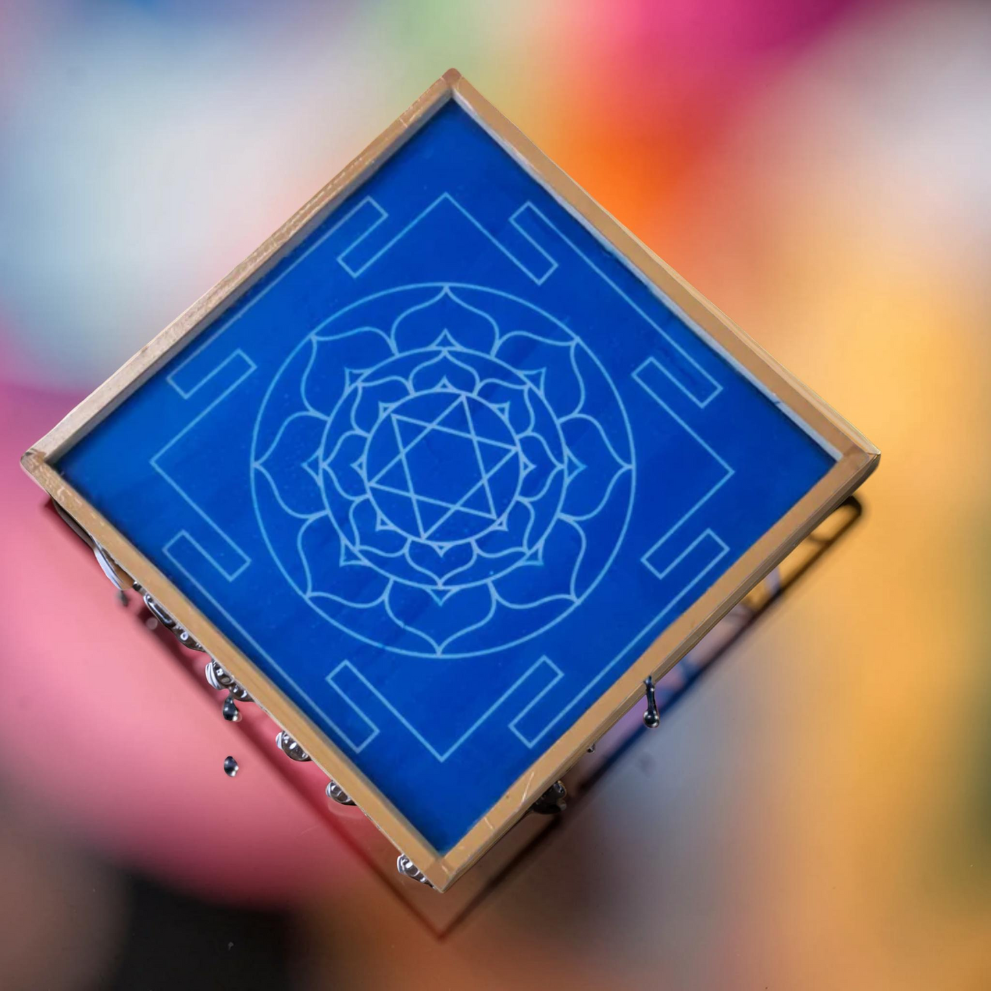 Rangly Jumbo Bhubaneshwari Yantra Rangoli Design Stencil Wooden 30x30 Inches Pack of 1 piece