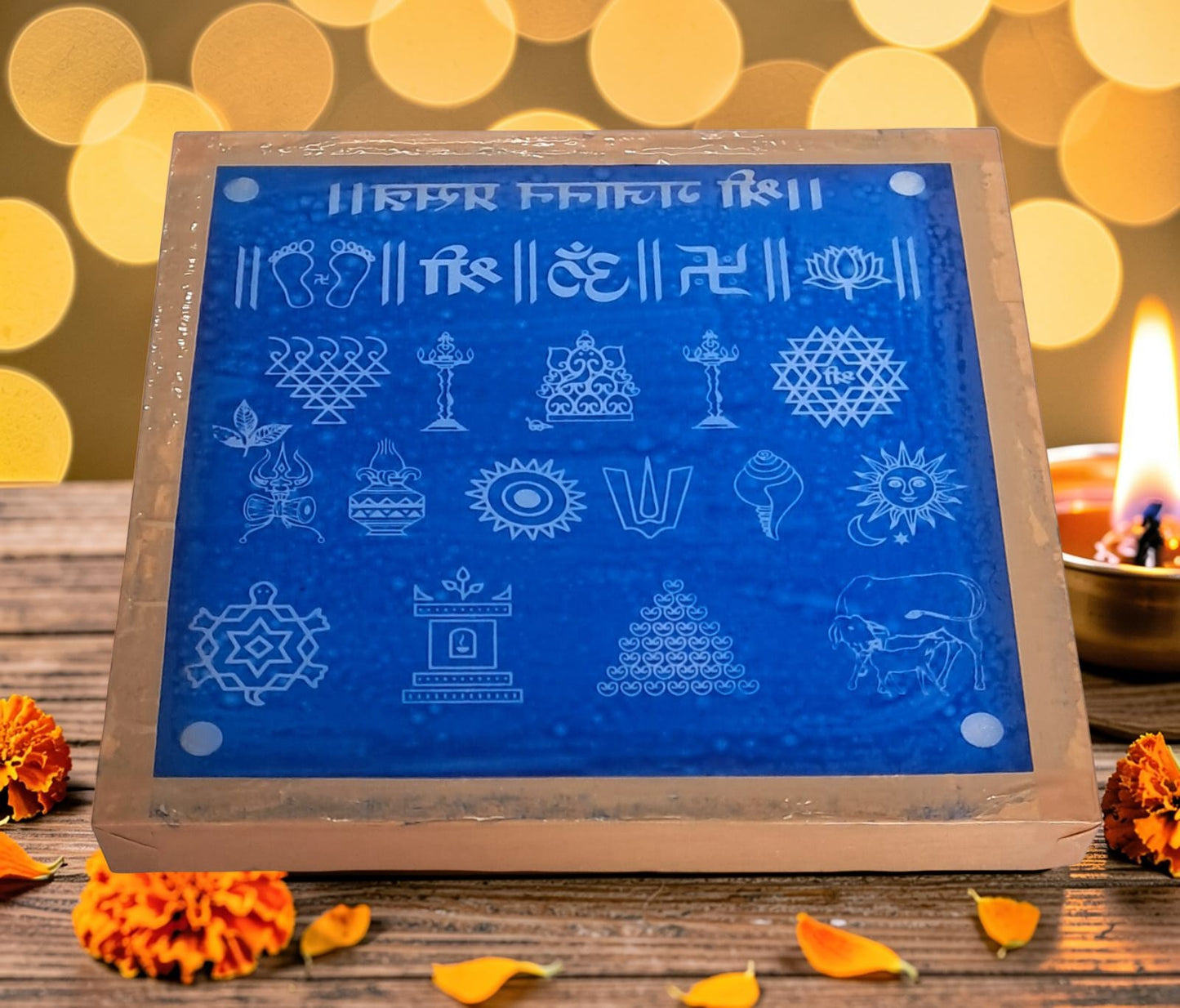 Rangly Chaitrangan Rangoli Design Stencil Wooden 10x10 Inches Pack of 1 piece