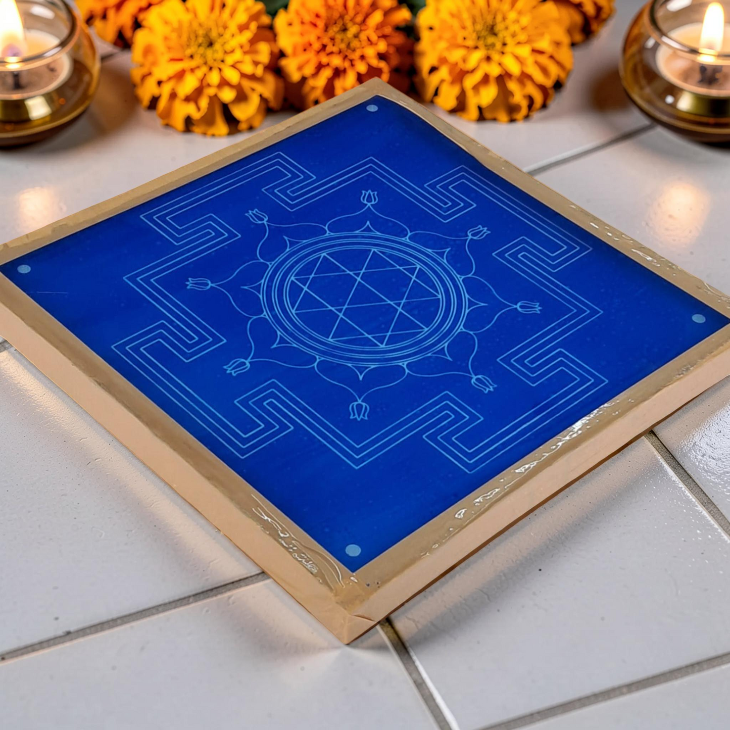 Rangly Jumbo Durga Mandala Yantra Rangoli Design Stencil Wooden 24x24 Inches Pack of 1 piece