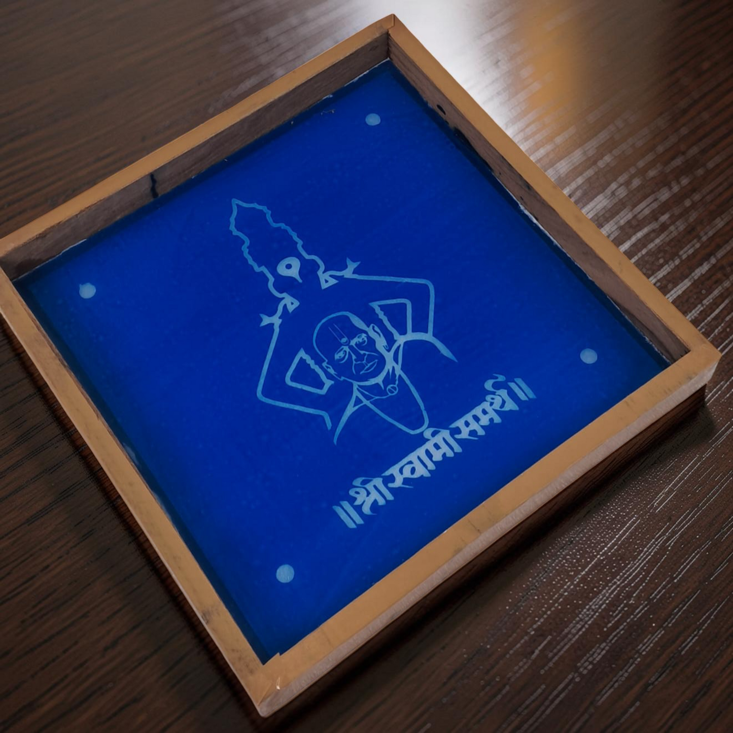 Rangly Shri Swami Samarth Rangoli Design Stencil Wooden 10x10 Inches Pack of 1 piece