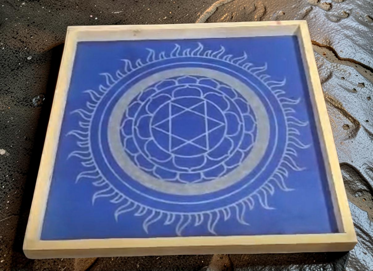 Sudarshanam Yantra Kolam Stencil Wooden Pack of 1 piece