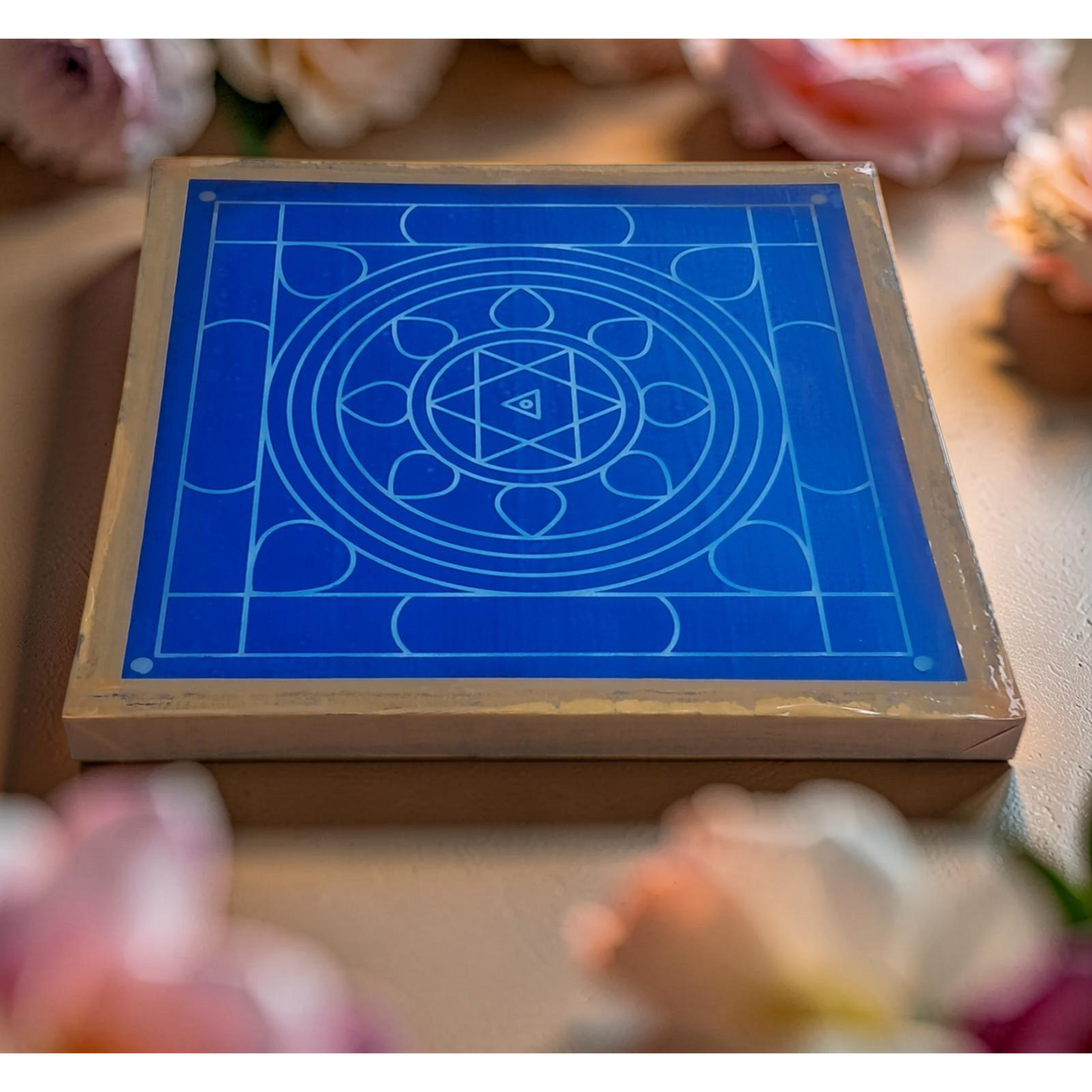 Bhagavathy Seva Yantra Kolam Stencil Wooden Pack of 1 piece