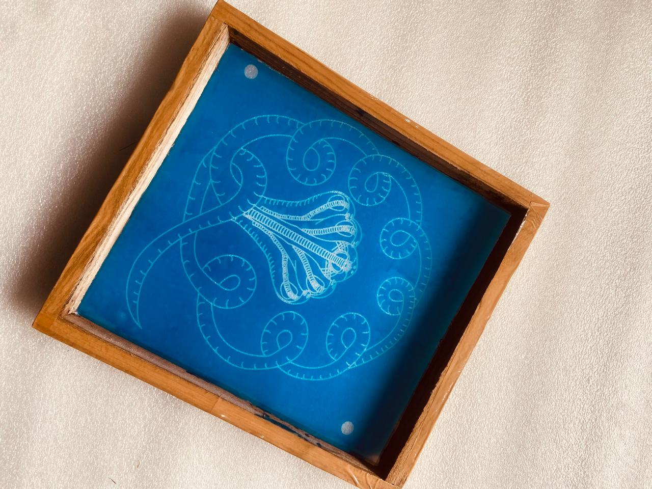 Rangly Naga Rangoli Snake Pattern Stencil Wooden 10x10 Inches Pack of 1 piece