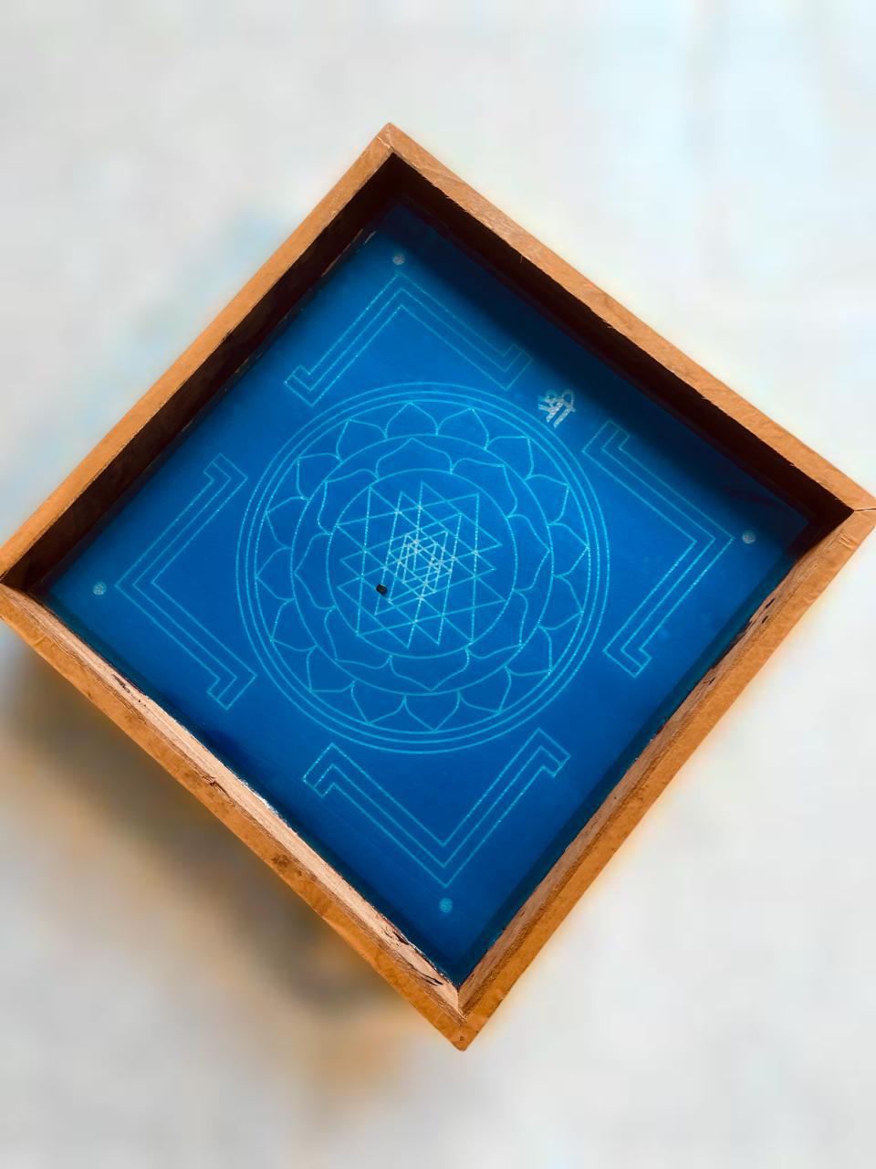 Rangly Sri Chakra Yantra Model 3 Rangoli Stencil Wooden 10x10 Inches Pack of 1 piece