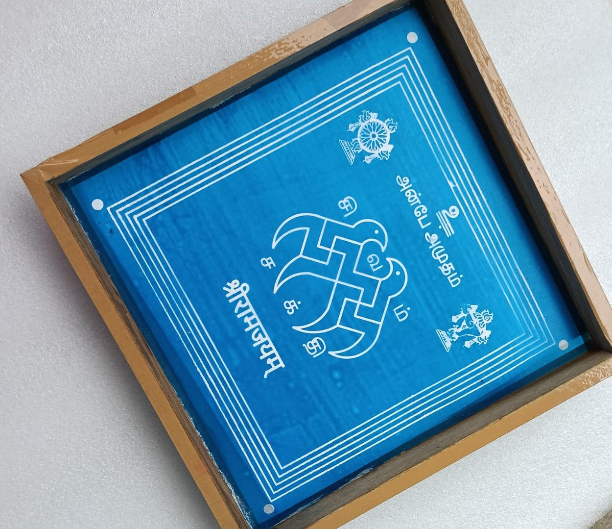 Rangly Aiswarya Lakshmi Killi Kolam Rangoli Stencil Wooden 10x10 Inches Pack of 1 piece