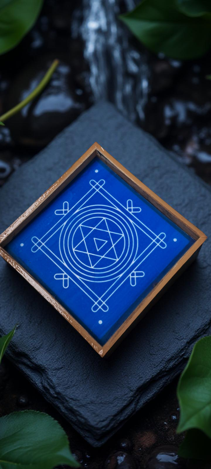 Rangly Model 3 Yantra Rangoli Stencil Wooden 10x10 Inches Pack of 1 piece