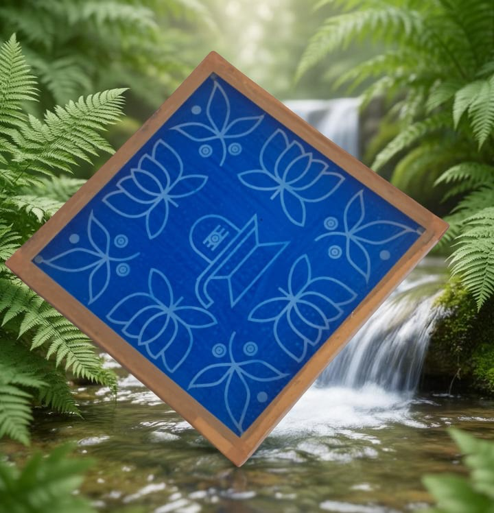 Rangly Shivalingam with flowers Model 5 Rangoli Stencil Wooden 10×10 inches Pack of 1 Piece