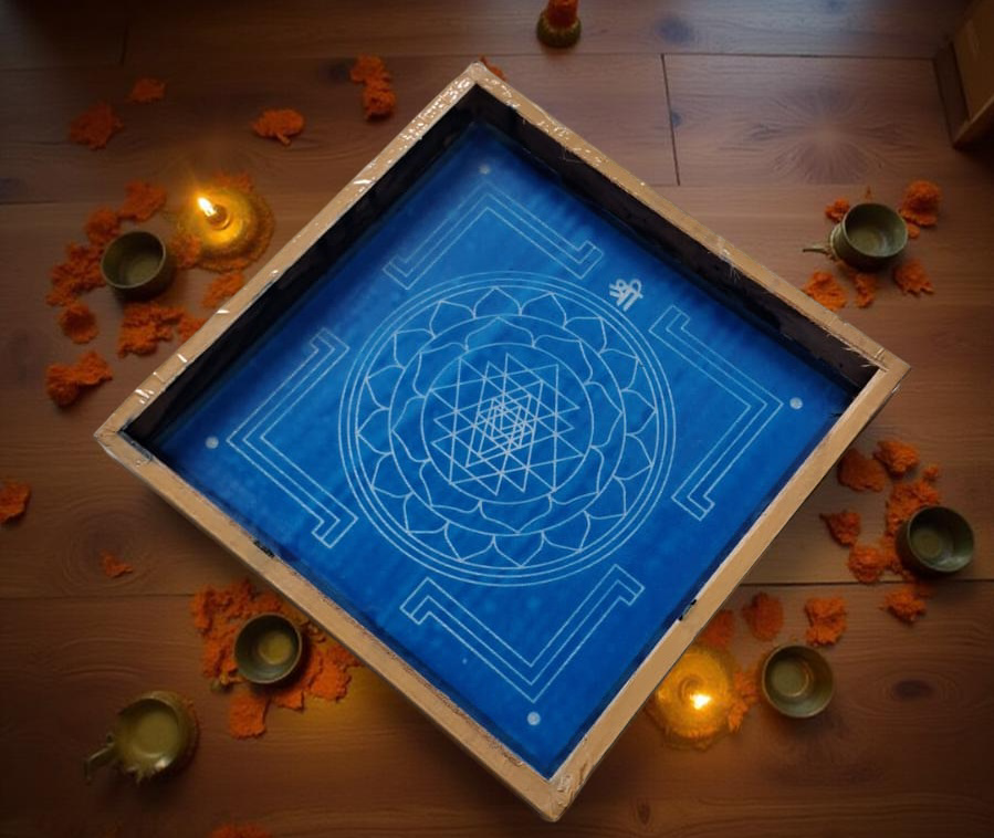 Rangly Sri Yantra Model 3  Rangoli Stencil Wooden 13x13 Inches Pack of 1 piece