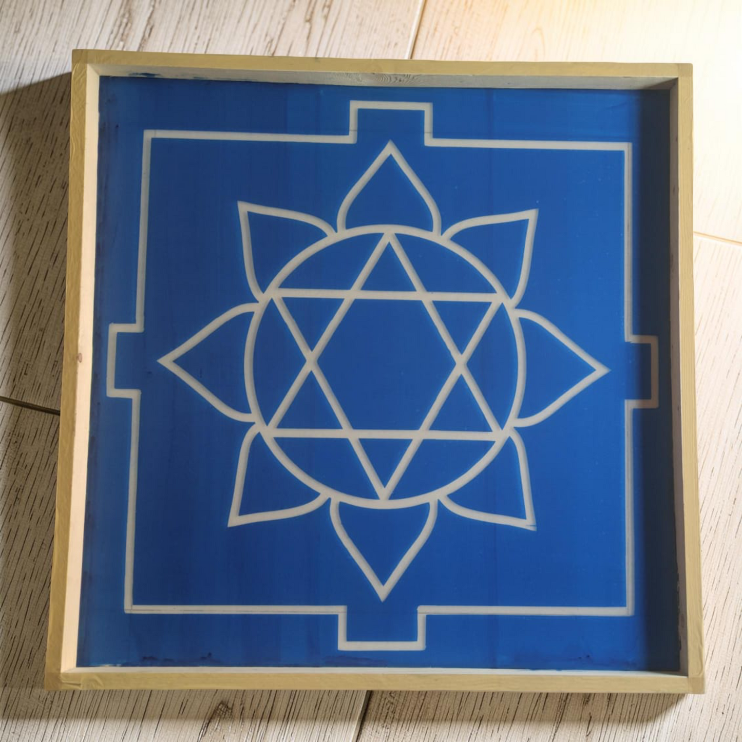 Rangly Ganesh Mandala Yantra Rangoli Design Stencil Wooden 24x24 Inches Pack of 1 piece