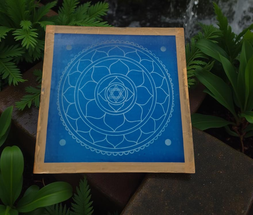Rangly Sri Yantra Model 2 Rangoli Stencil Wooden 10x10 Inches Pack of 1 piece