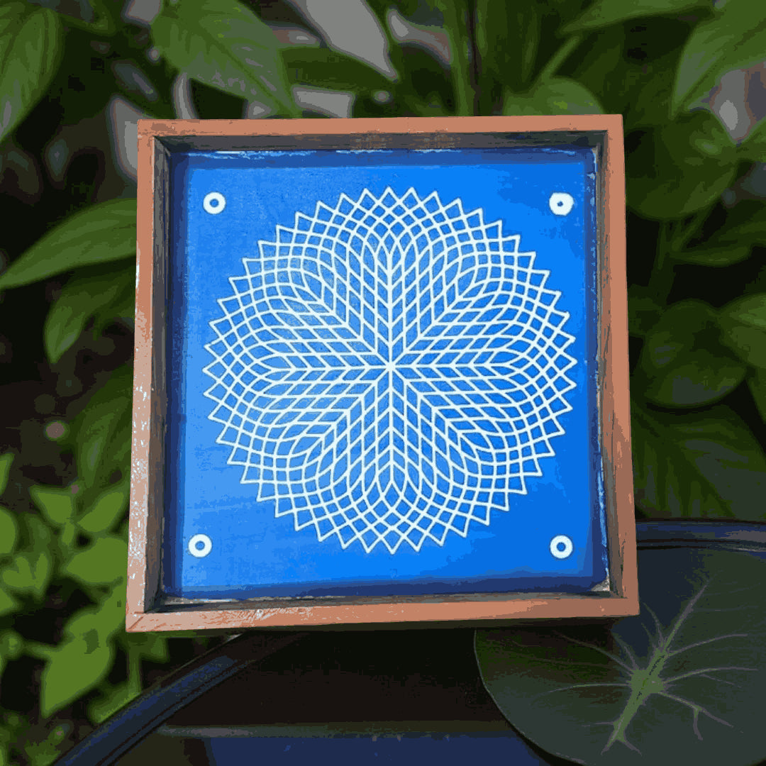 Rangly Jumbo   Rangoli Sahatradal Kamal Stencil Wooden 40x40 Inches Pack of 1 piece