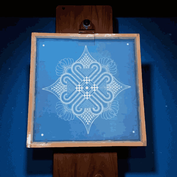 Rangly Jumbo   Rangoli Design Model 3 Stencil Wooden 24x24 Inches Pack of 1 piece