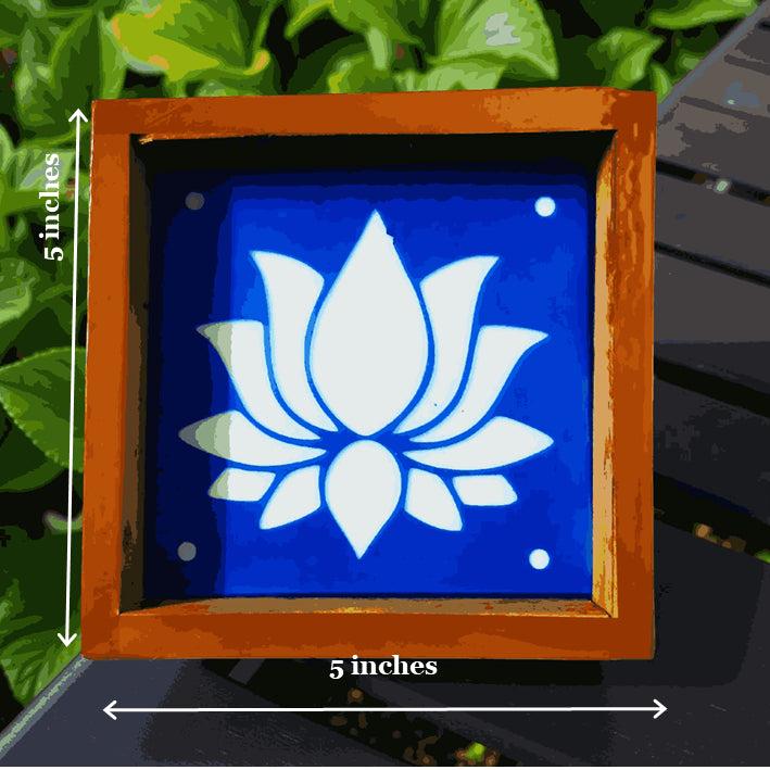 Rangly  Lotus Flower Rangoli Stencil Wooden 5×5 Inches Pack of 1 piece