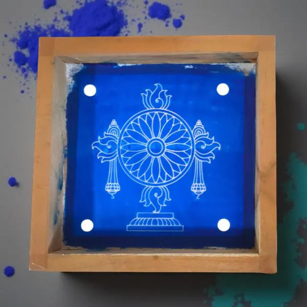 Rangly Chakra Kolam Rangoli Stencil Wooden 16 ×16 Inches Pack of 1 Piece