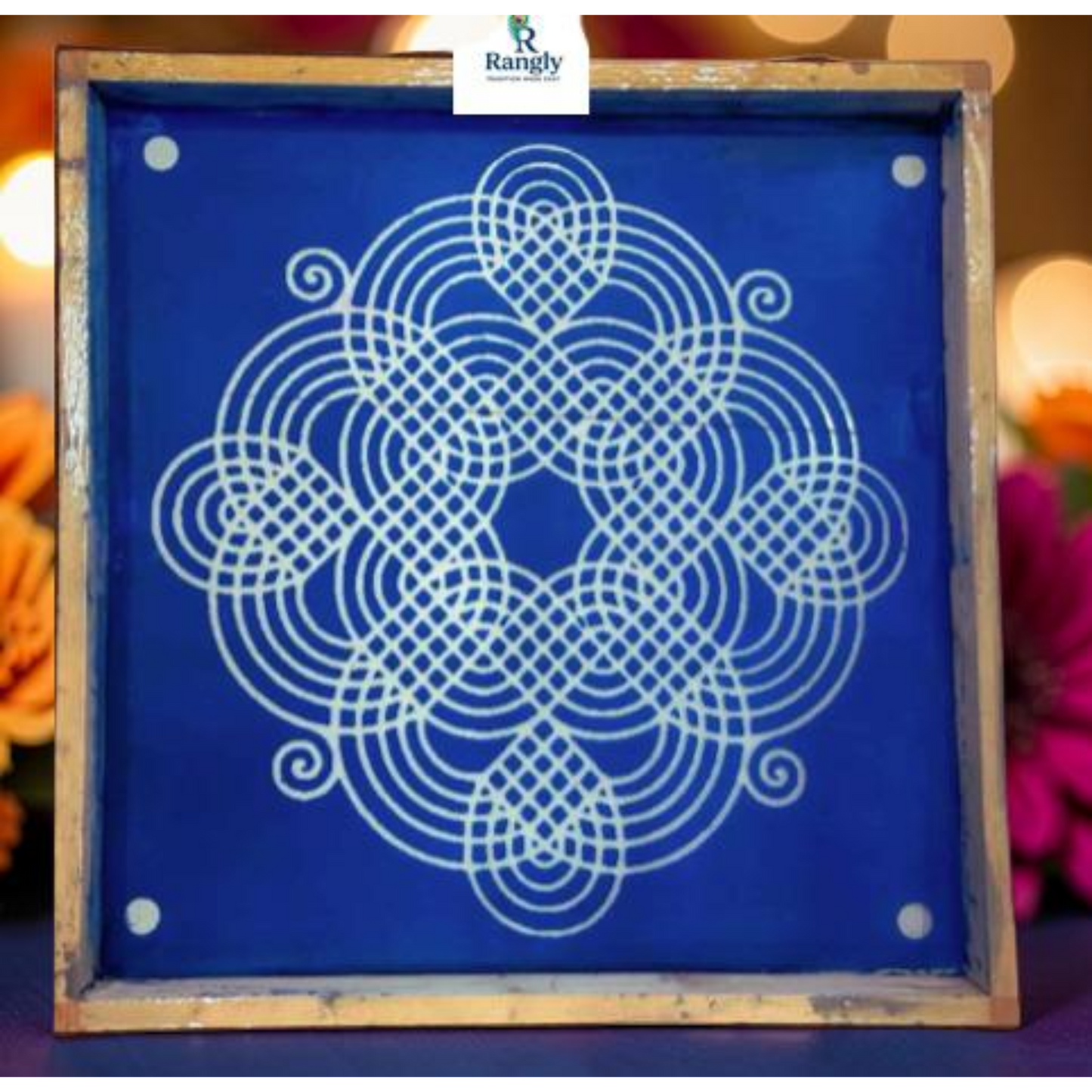 Rangly Square Rangoli Stencil Pack of 1 piece -WJ2406