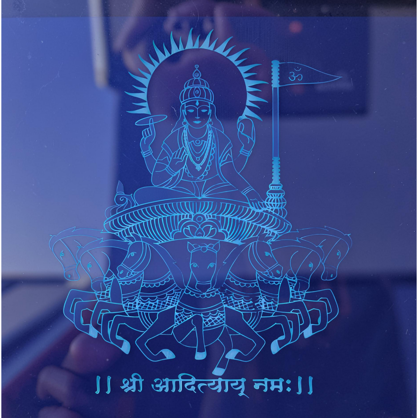 Surya Bhagwan Rangoli Design Stencil Wooden Pack of 1 piece _Rangly