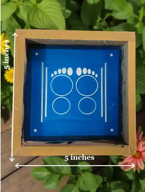 Rangly Padham Design with Border Rangoli Stencil Wooden 5*5 Inches Pack of 1 piece