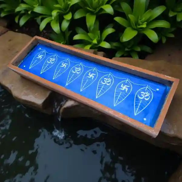 Rangly Mango Leaf Toran Rangoli Stencil Wooden 17x5 Inches Pack of 1 Piece