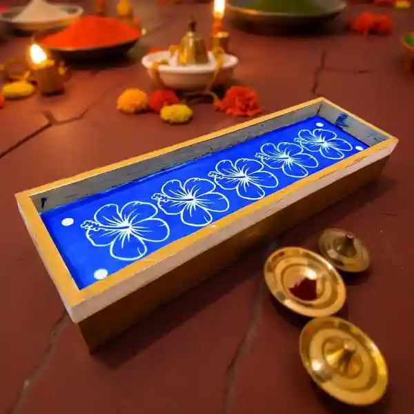 Rangly Shoe Flower Border Rangoli Stencil Wooden 17x5 Inches Pack of 1 Piece