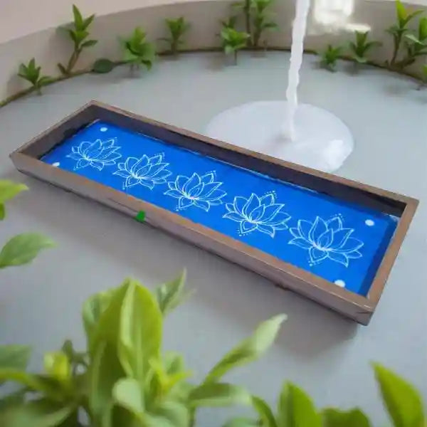 Rangly Lotus Border Rangoli Wooden 17x5 Inches Pack of 1 Piece