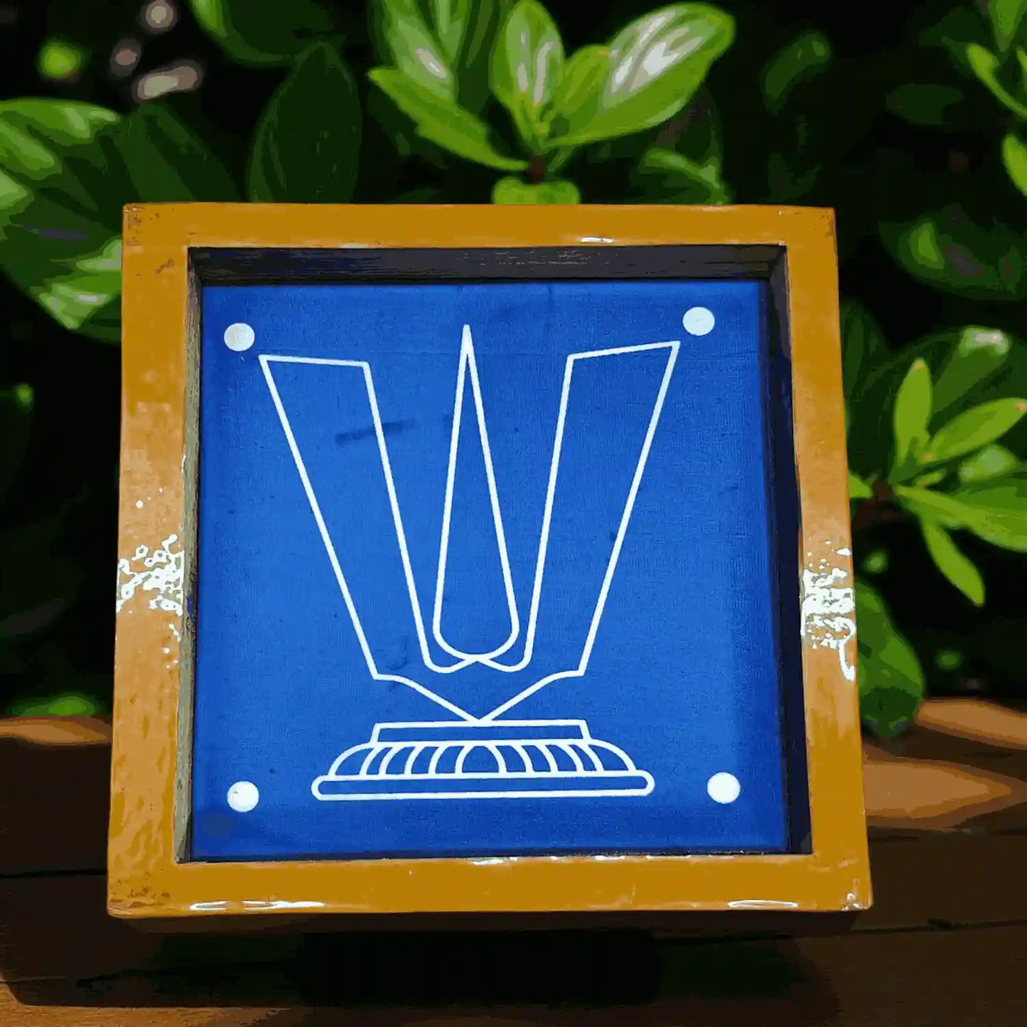 Rangly Thirunamam Rangoli Stencil Wooden 5*5 Inches Pack of 1 piece