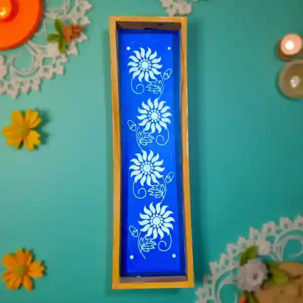 Rangly Sun Flower Border Rangoli Stencil Wooden 17x5 Inches Pack of 1 Piece