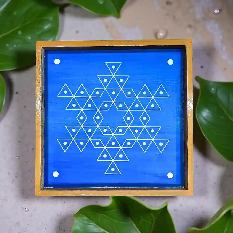 Rangly Star Flower Padi Rangoli Stencil Wooden 10x10 Inches Pack of 1 Piece