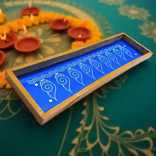 Rangly Shankh Toran   Border  Rangoli Stencil Wooden 17x5 Inches  Pack of 1 Piece